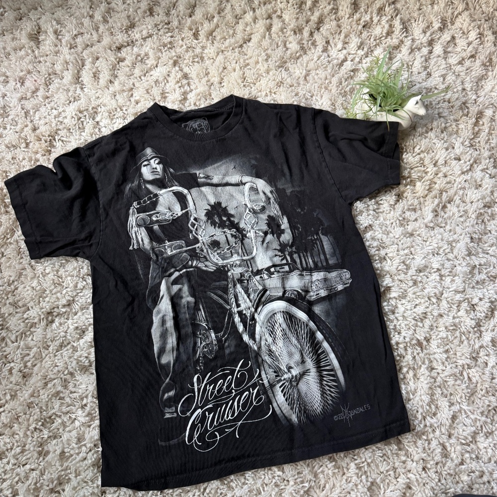 Street Cruiser DGA Tees vintage collectible, motorcycle rock Black Graphic Tee y